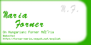 maria forner business card